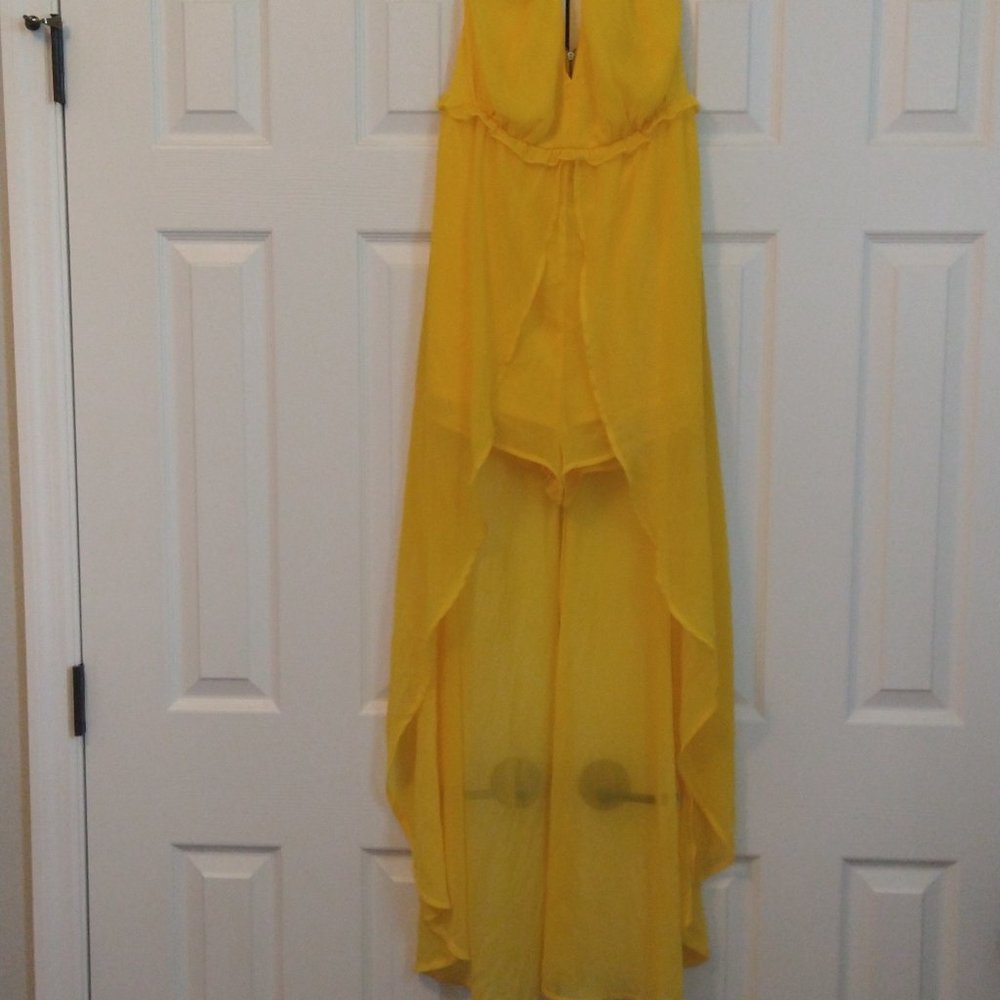 Yellow material girl romper dress